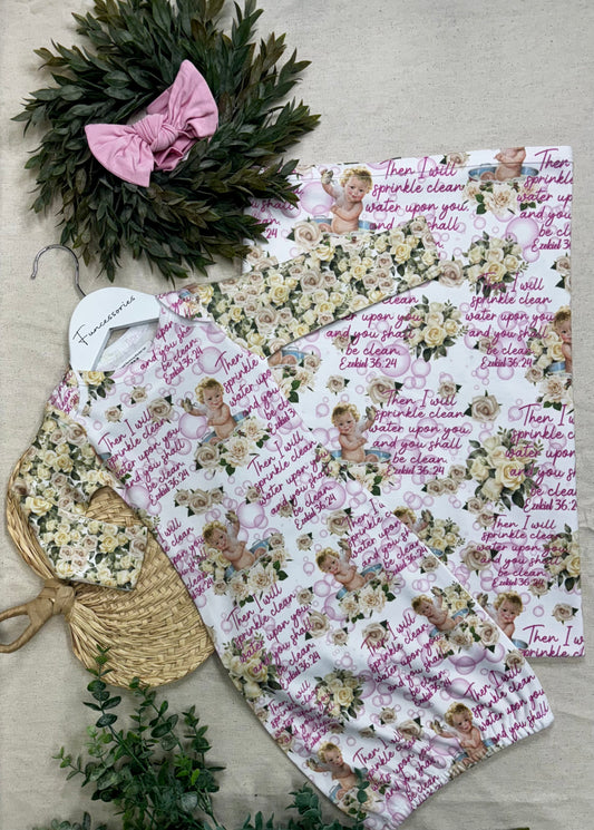 "Then I Will Sprinkle Clean Water" Girl Cherub Set